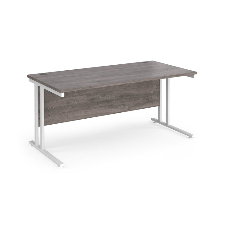 Maestro 25 Grey Oak Office Desk – 800mm Deep Cantilever Workstation – Multiple Sizes Available