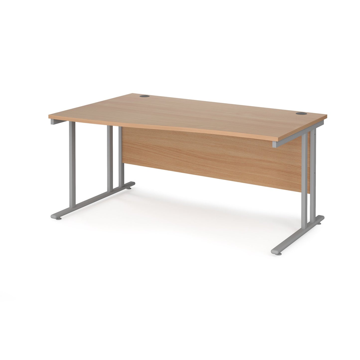 Maestro 25 cantilever left hand wave desk - White