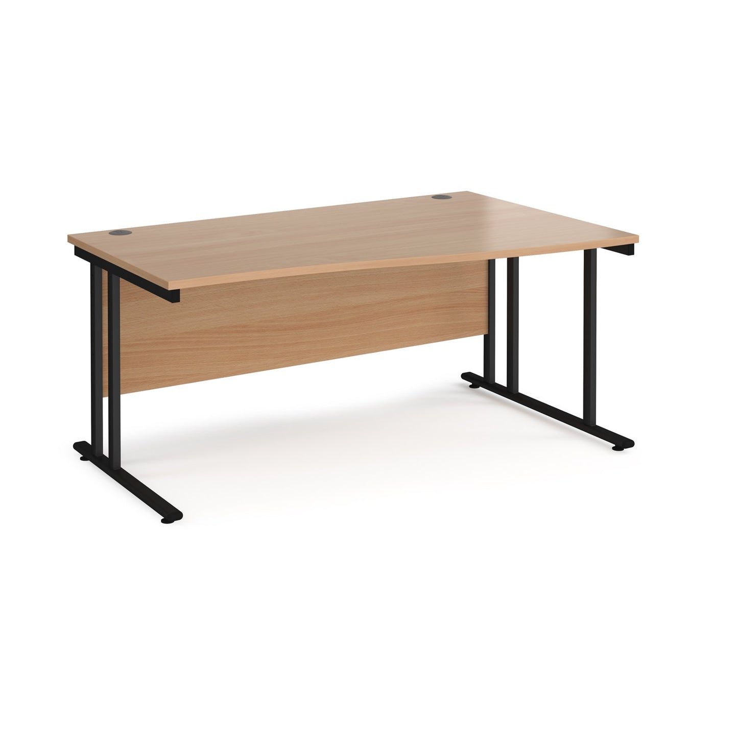 Maestro 25 cantilever right hand wave desk - Grey Oak