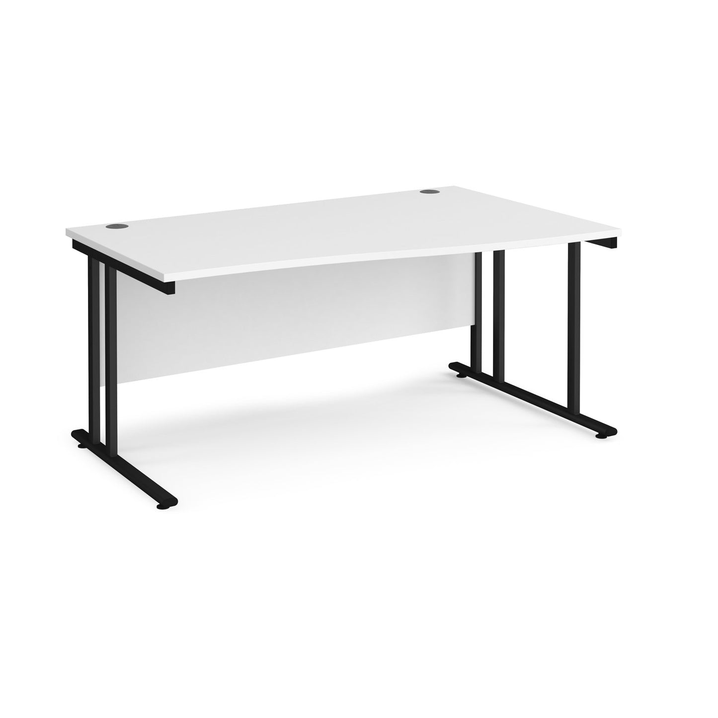 Maestro 25 cantilever right hand wave desk - Grey Oak