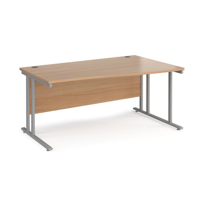 Maestro 25 cantilever right hand wave desk - Grey Oak