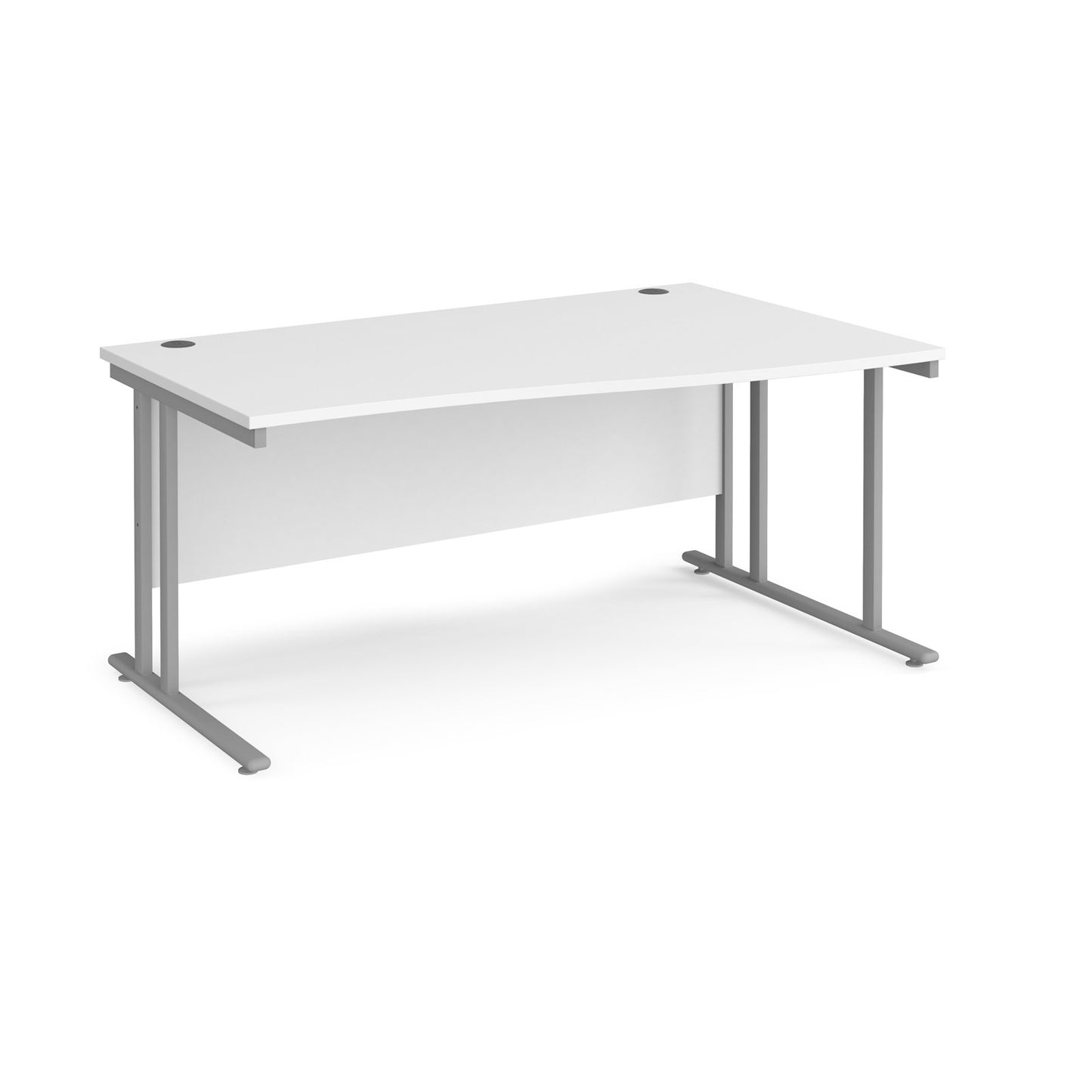 Maestro 25 cantilever right hand wave desk - Grey Oak