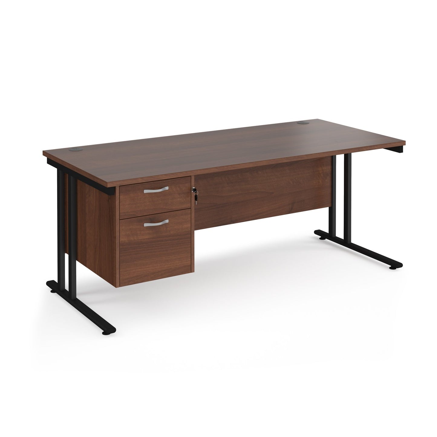 Maestro 25 cantilever 800mm deep desk with 2 drawer ped