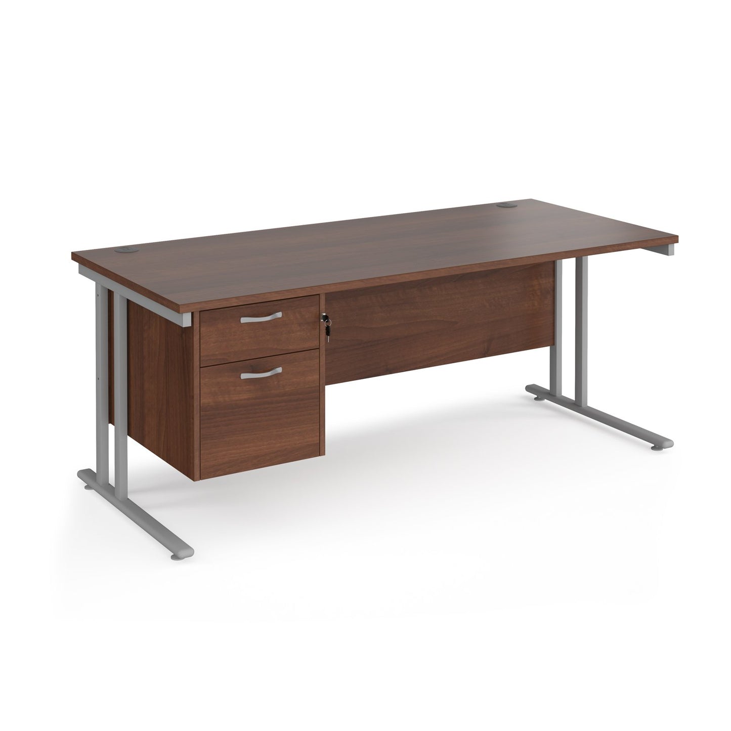 Maestro 25 cantilever 800mm deep desk with 2 drawer ped