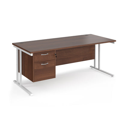 Maestro 25 cantilever 800mm deep desk with 2 drawer ped