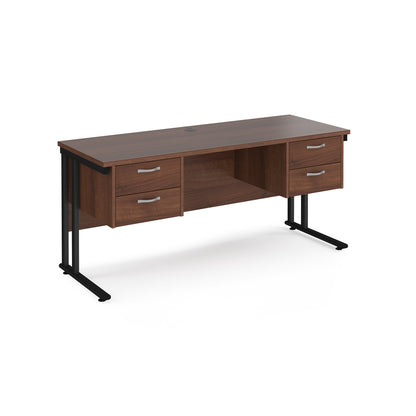 Maestro 25 cantilever 600mm deep desk with 2 x 2 drawer peds