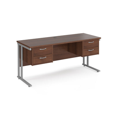 Maestro 25 cantilever 600mm deep desk with 2 x 2 drawer peds