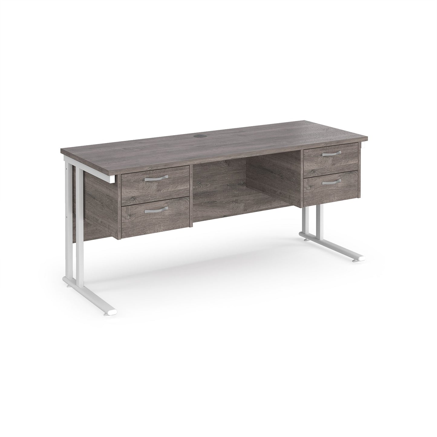 Maestro 25 cantilever 600mm deep desk with 2 x 2 drawer peds