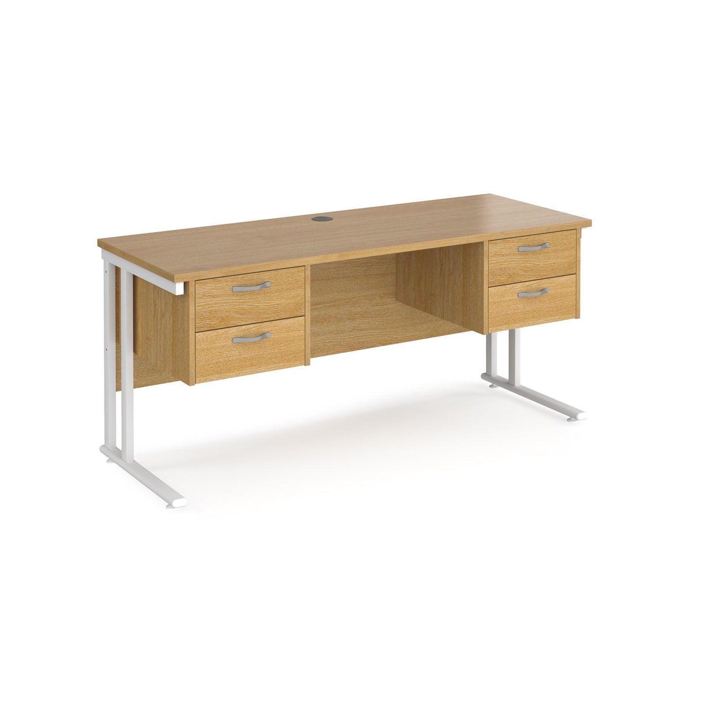 Maestro 25 cantilever 600mm deep desk with 2 x 2 drawer peds