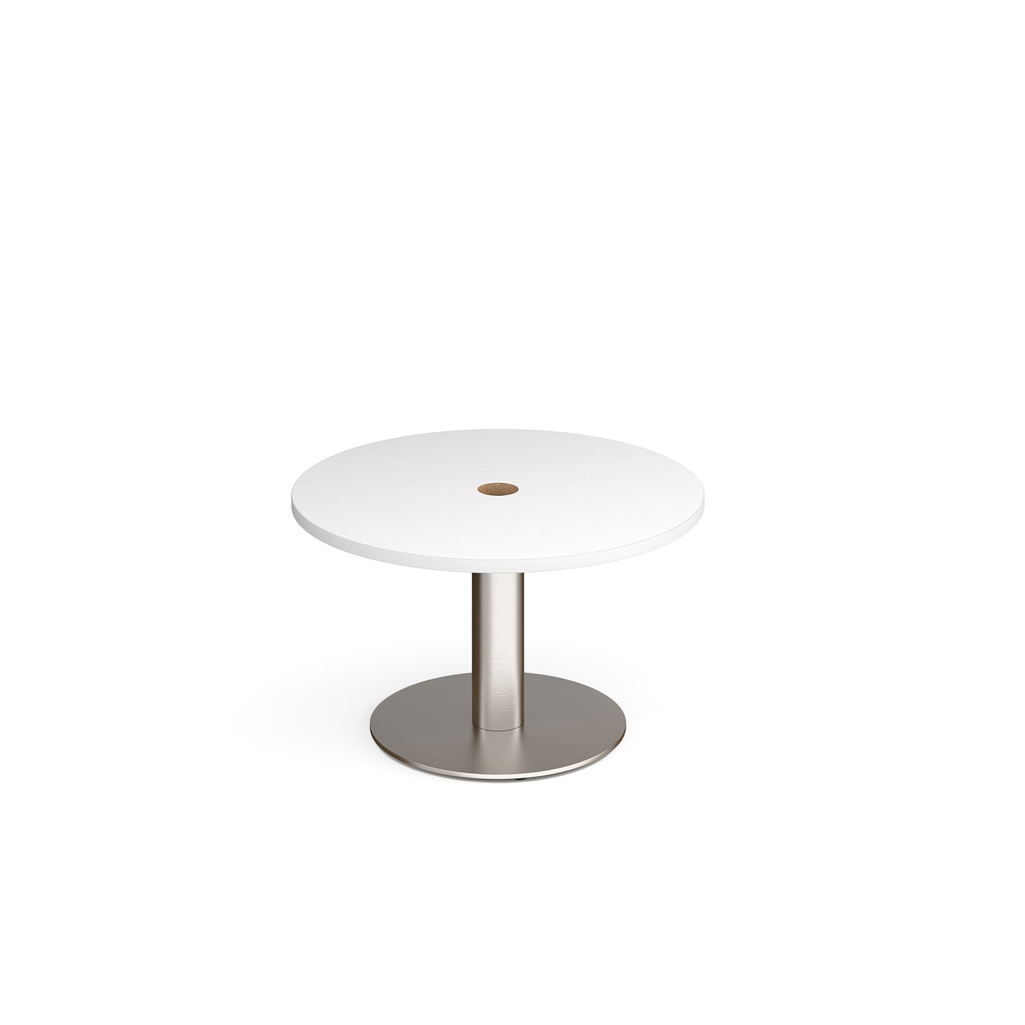 Monza circular power ready coffee table - MCC800-CO-BS-WH