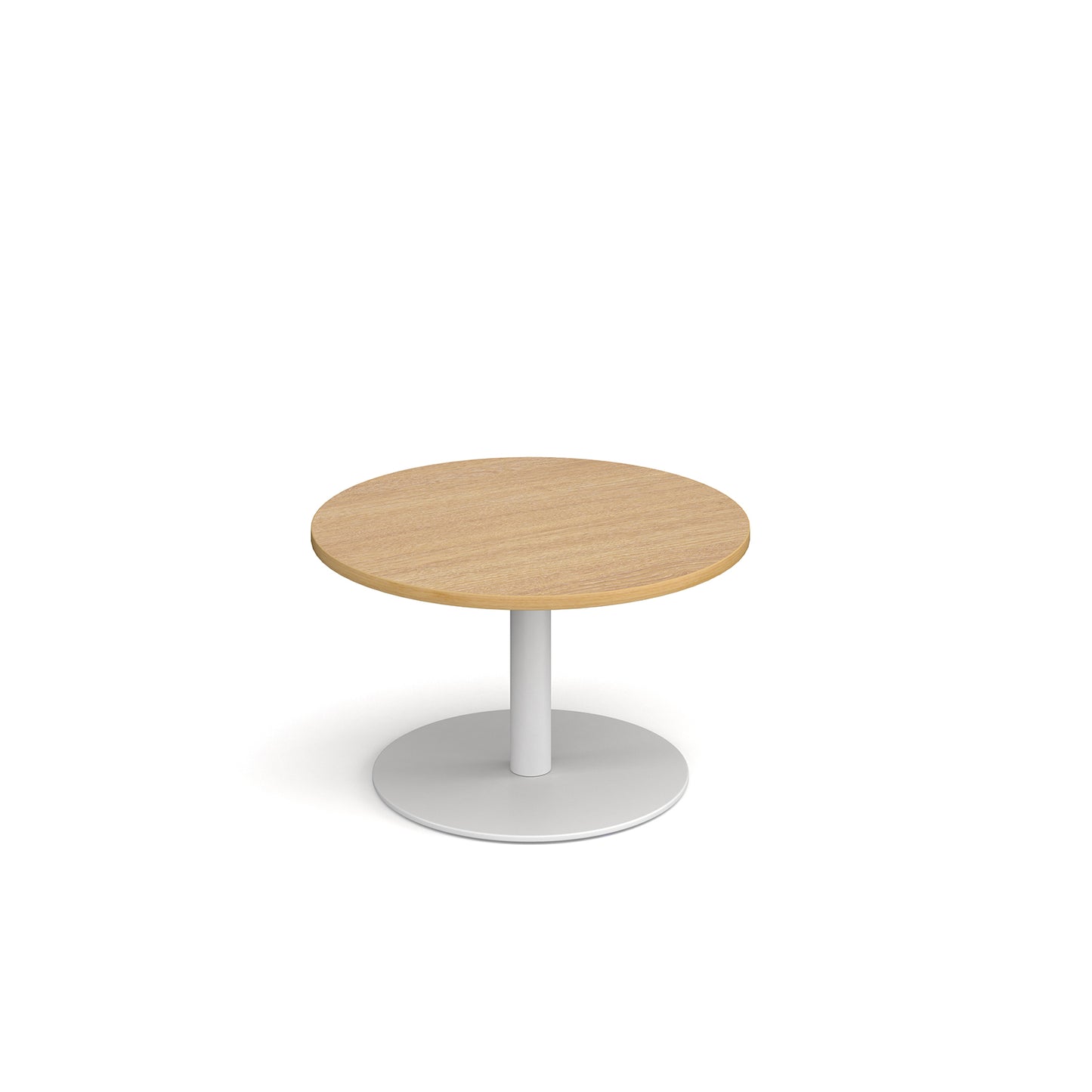 Monza circular coffee table with flat round base - MCC800-WH-O