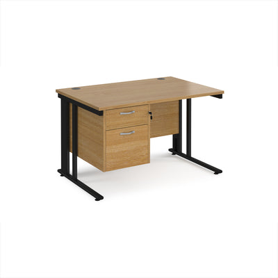 Maestro 25 cable managed 800mm deep desk with 2 drawer ped - MCM12P2KO