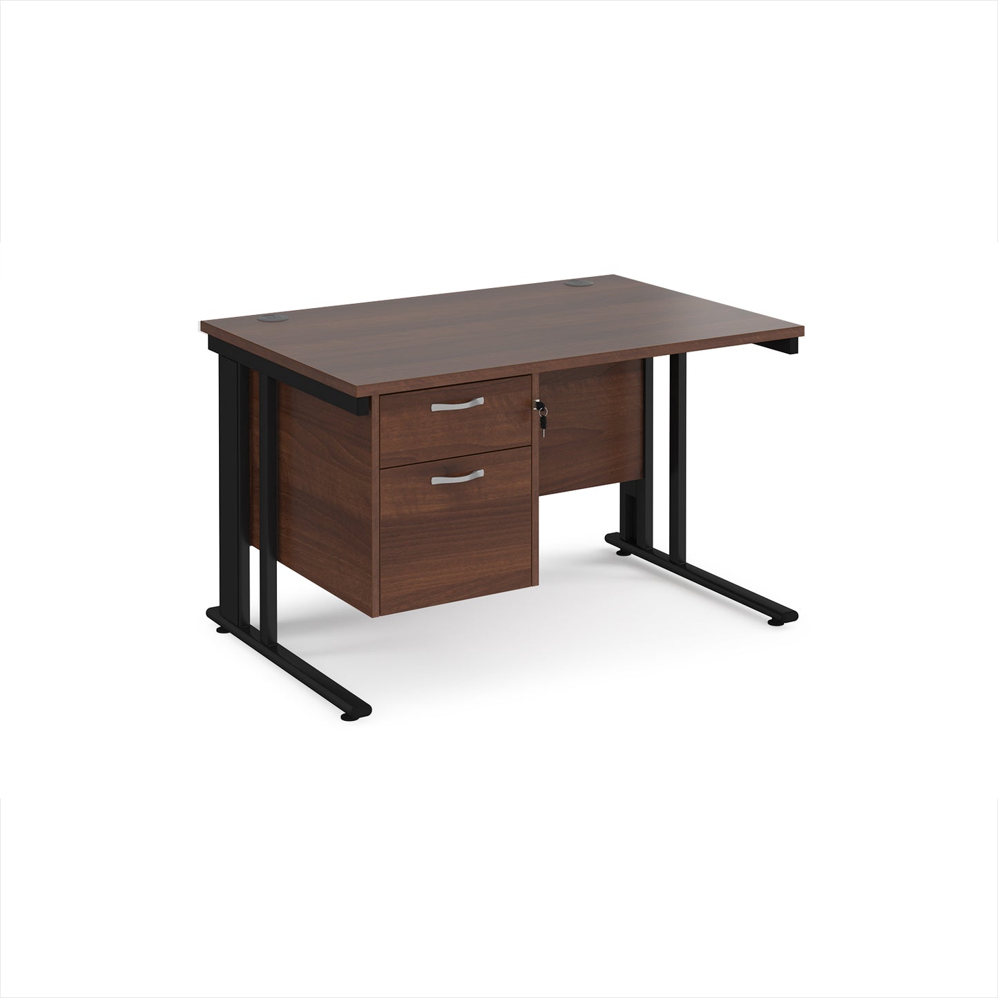 Maestro 25 cable managed 800mm deep desk with 2 drawer ped - MCM12P2KW