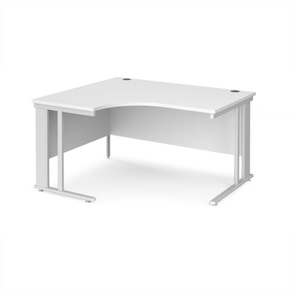 Maestro 25 cable managed left hand ergonomic desk - MCM14ELWHWH