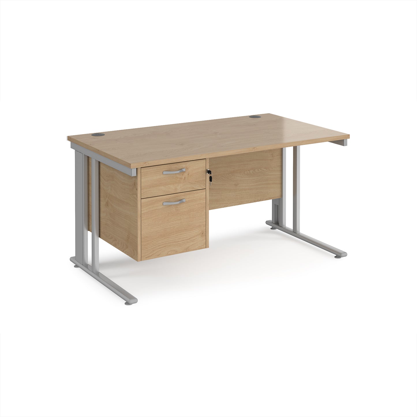 Maestro 25 cable managed 800mm deep desk with 2 drawer ped - MCM14P2SKO