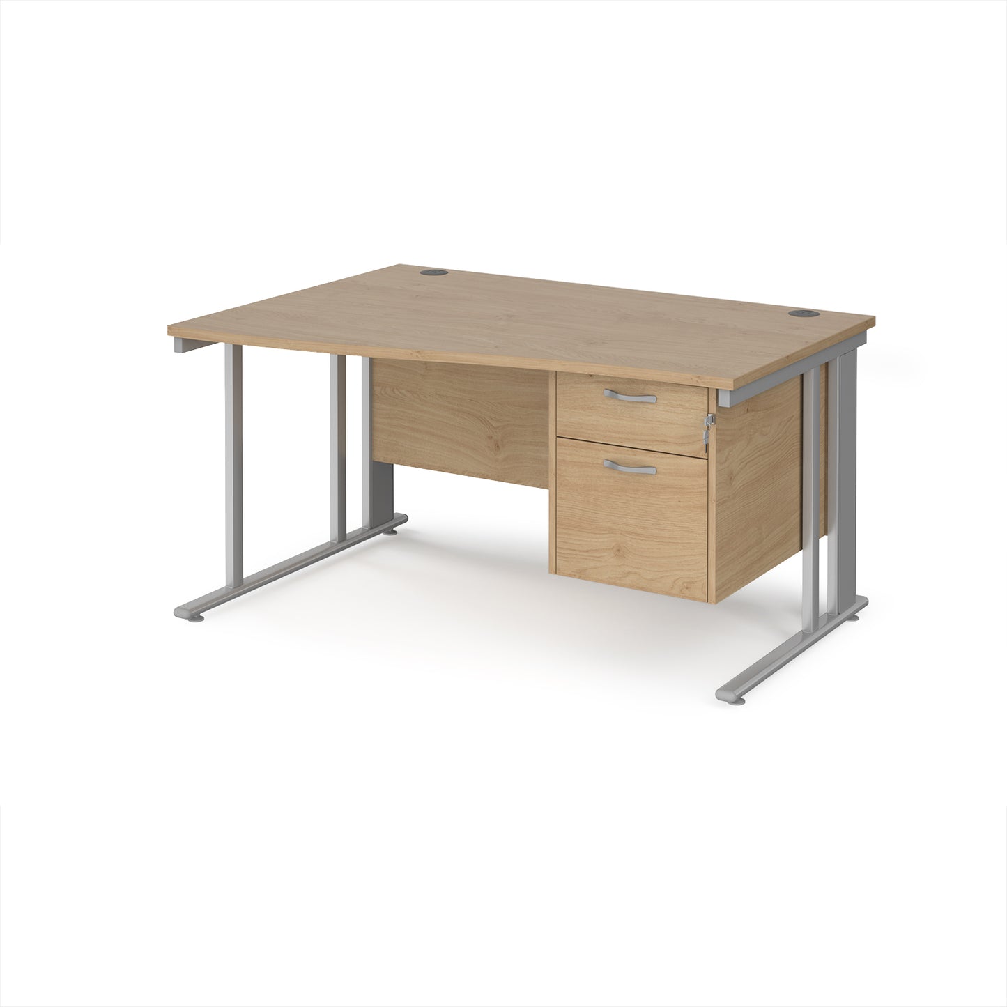 Maestro 25 cable managed left hand wave desk with 2 drawer ped - MCM14WLP2SKO