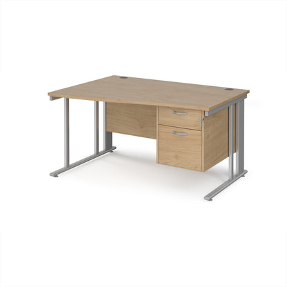 Maestro 25 cable managed left hand wave desk with 2 drawer ped - MCM14WLP2SKO