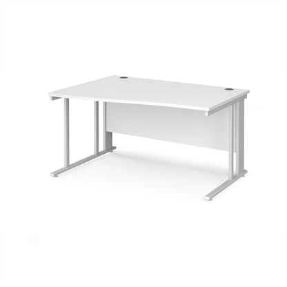 Maestro 25 cable managed left hand wave desk - MCM14WLWHWH
