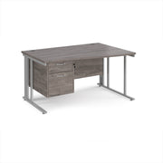 Maestro 25 cable managed right hand wave desk with 2 drawer ped