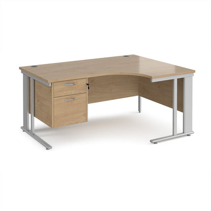 Maestro 25 cable managed right hand ergonomic desk with 2 drawer ped - MCM16ERP2SKO