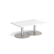 Monza rectangular coffee table with flat round bases
