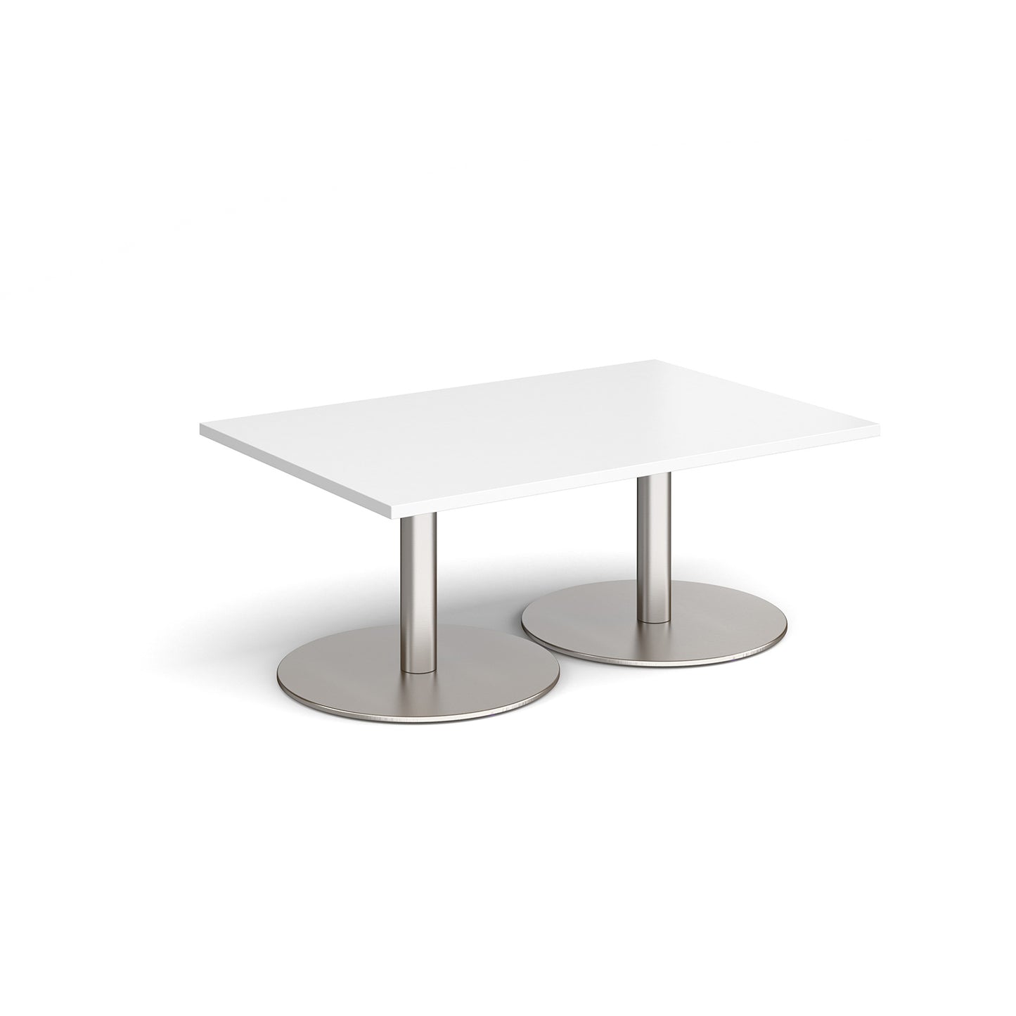 Monza rectangular coffee table with flat round bases - MCR1200-BS-WH