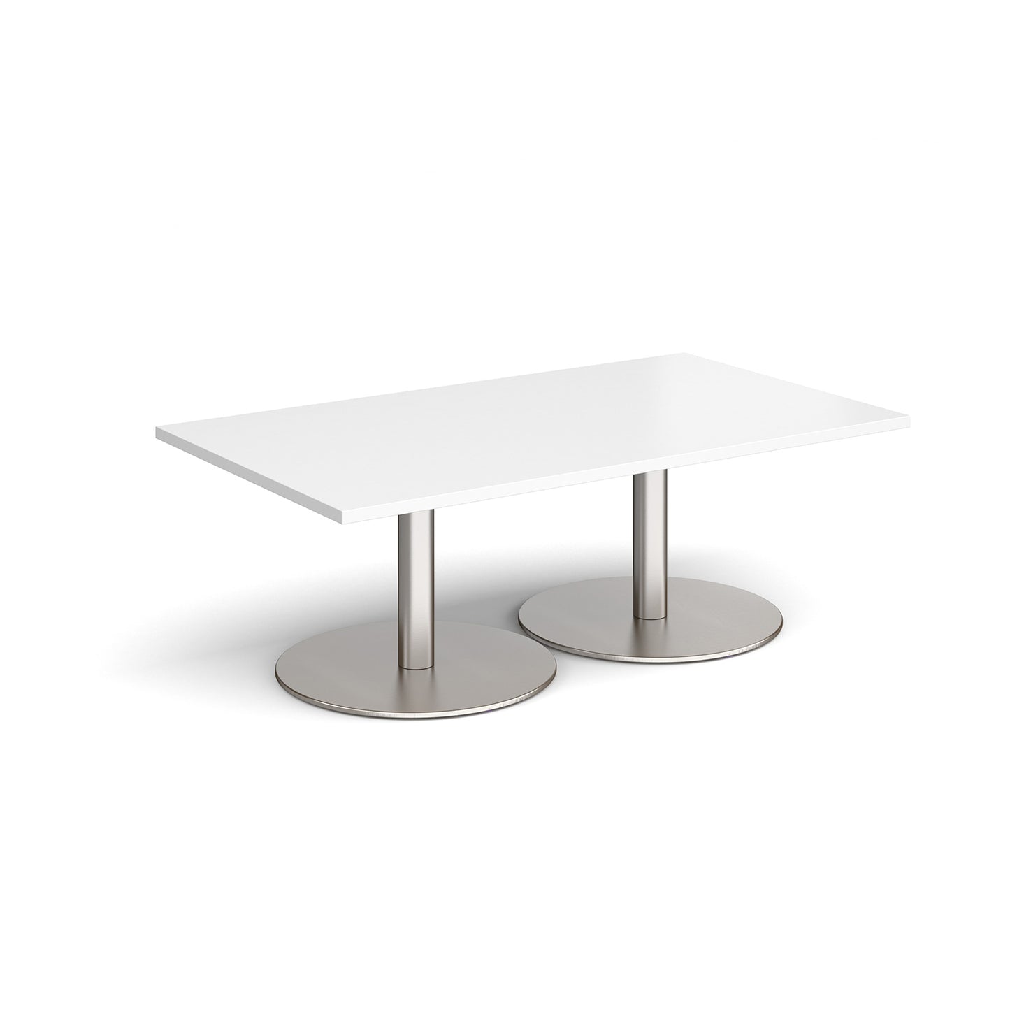 Monza rectangular coffee table with flat round bases - MCR1400-BS-WH