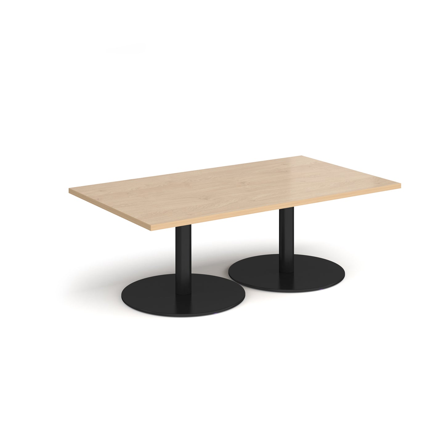 Monza rectangular coffee table with flat round bases - MCR1400-K-KO