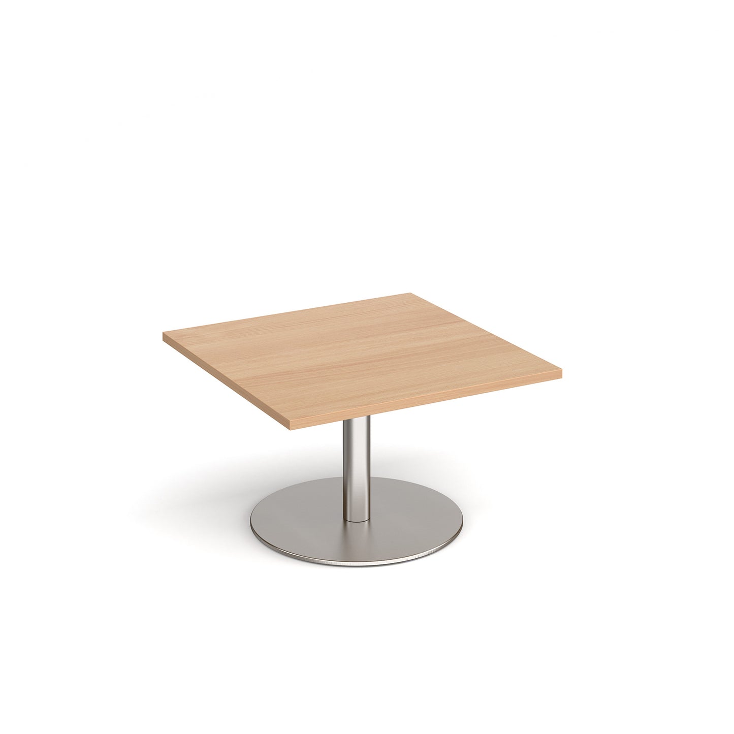 Monza square coffee table with flat round base - MCS800-BS-B