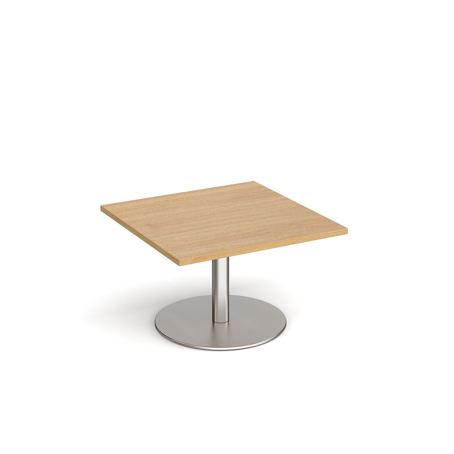 Monza square coffee table with flat round base - MCS800-BS-O