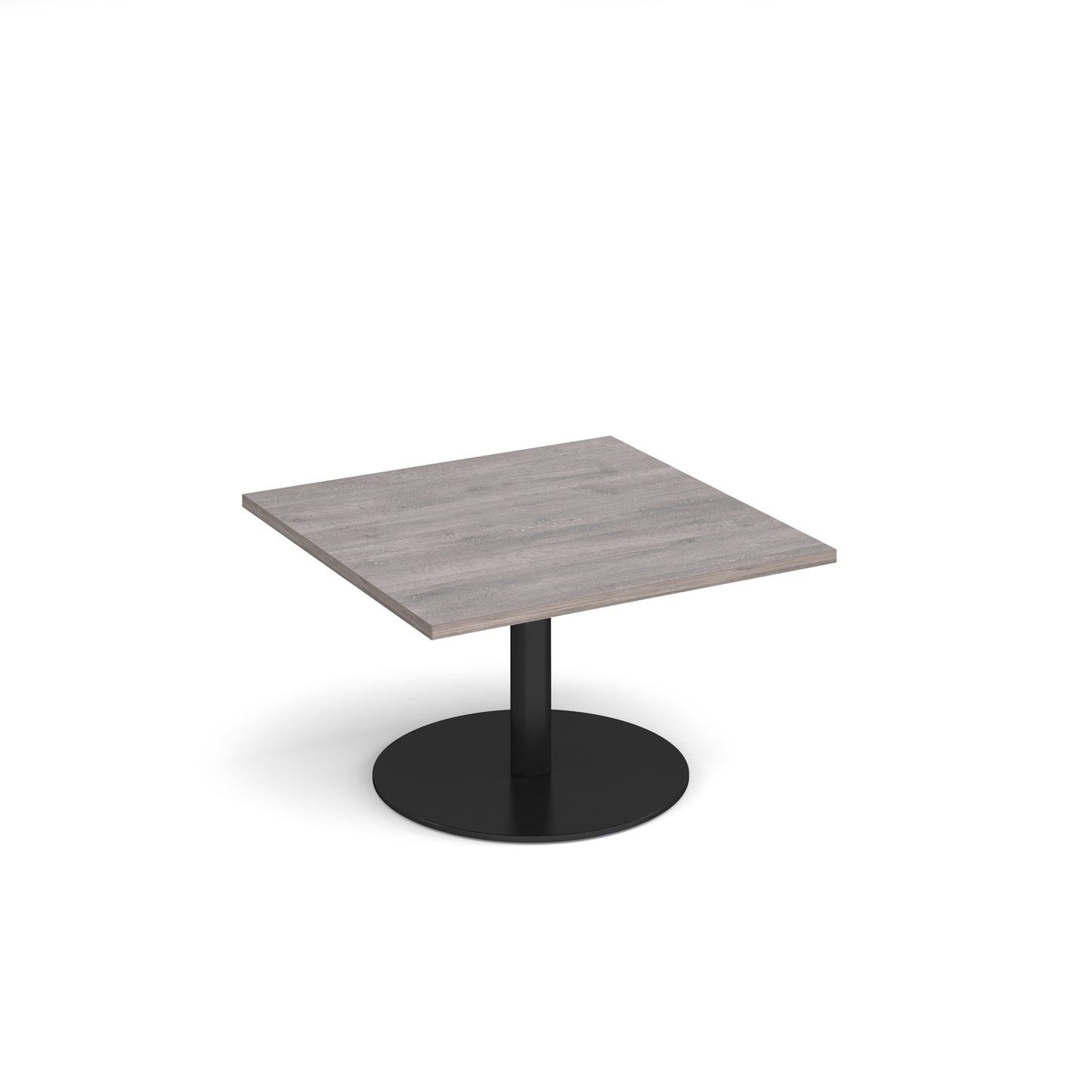 Monza square coffee table with flat round base - MCS800-K-GO