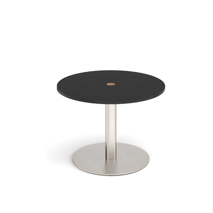 Monza circular power ready dining table - MDC800-CO-BS-BK