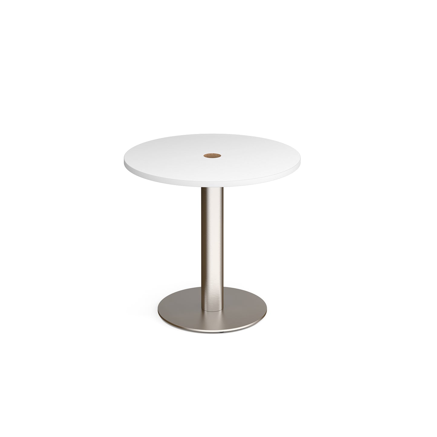 Monza circular power ready dining table - MDC800-CO-BS-WH