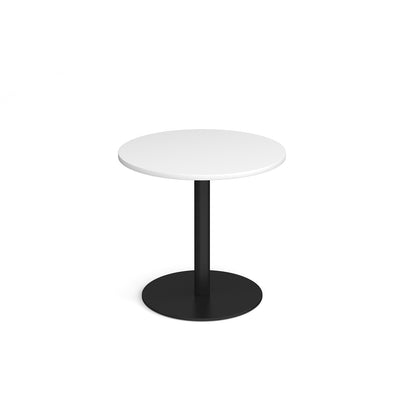 Monza circular dining table with flat round base - MDC800-K-WH
