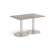 Monza rectangular dining table with flat round bases