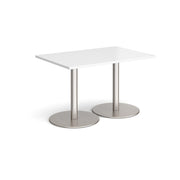 Monza rectangular dining table with flat round bases