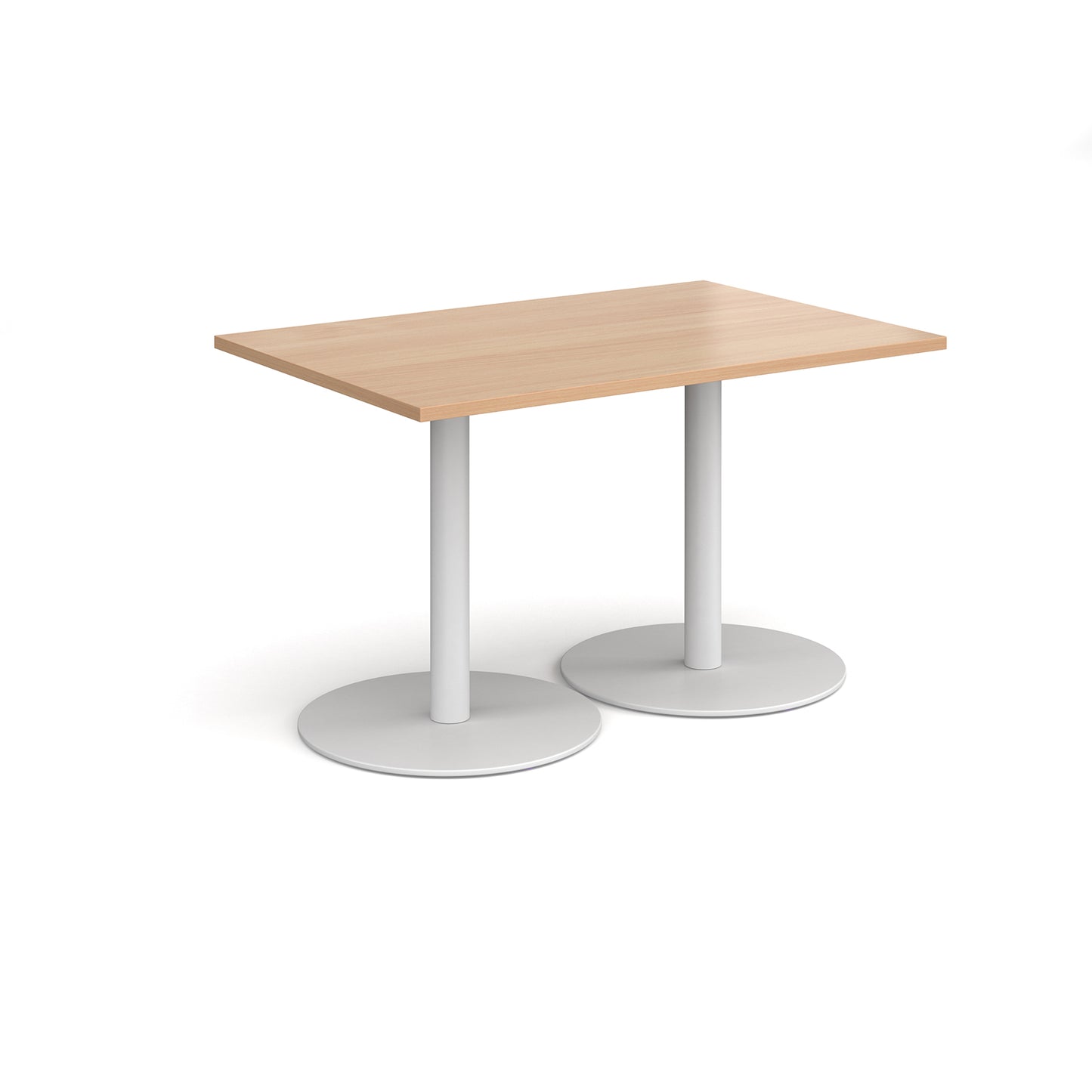 Monza rectangular dining table with flat round bases - MDR1200-WH-B