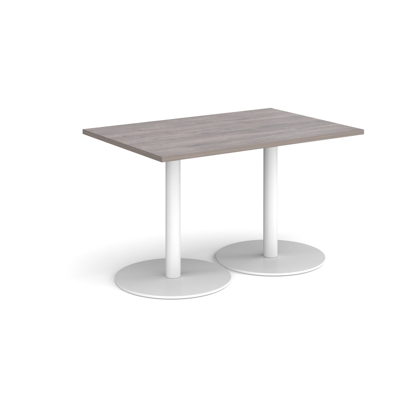 Monza rectangular dining table with flat round bases - MDR1200-WH-GO