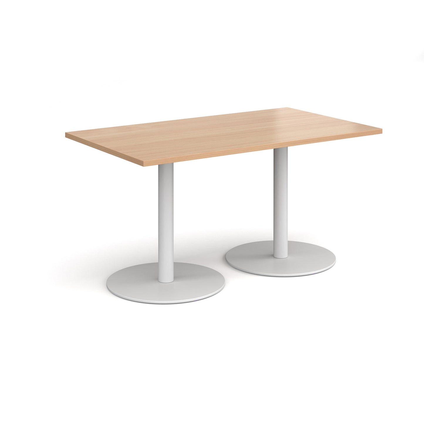 Monza rectangular dining table with flat round bases - MDR1400-WH-B