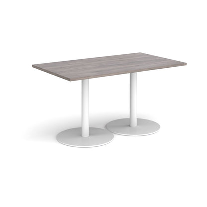 Monza rectangular dining table with flat round bases