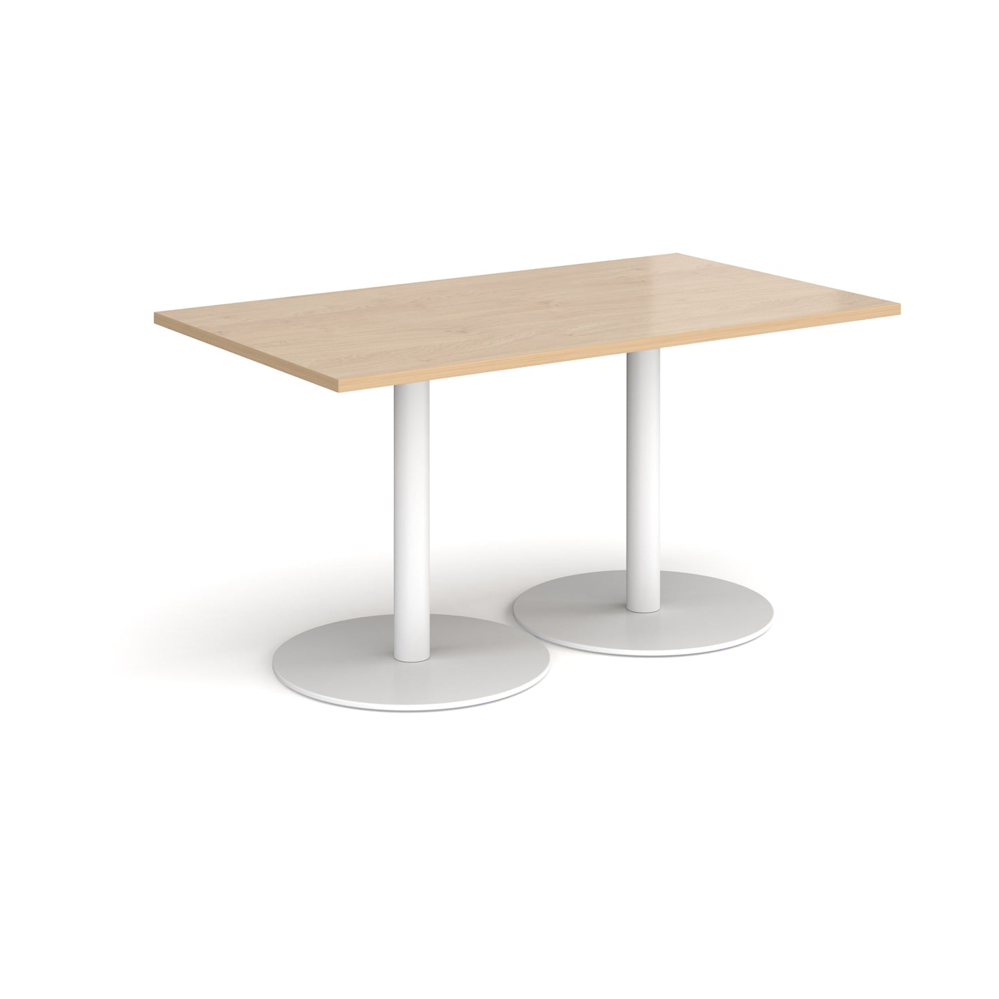 Monza rectangular dining table with flat round bases - MDR1400-WH-KO