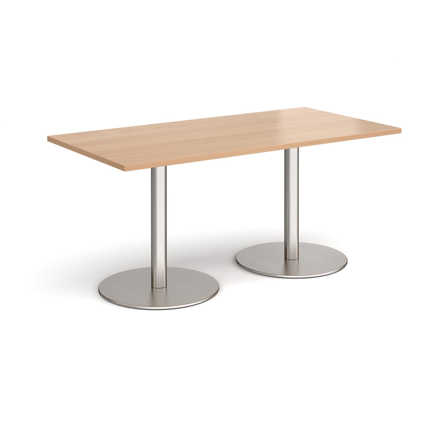 Monza rectangular dining table with flat round bases - MDR1600-BS-B