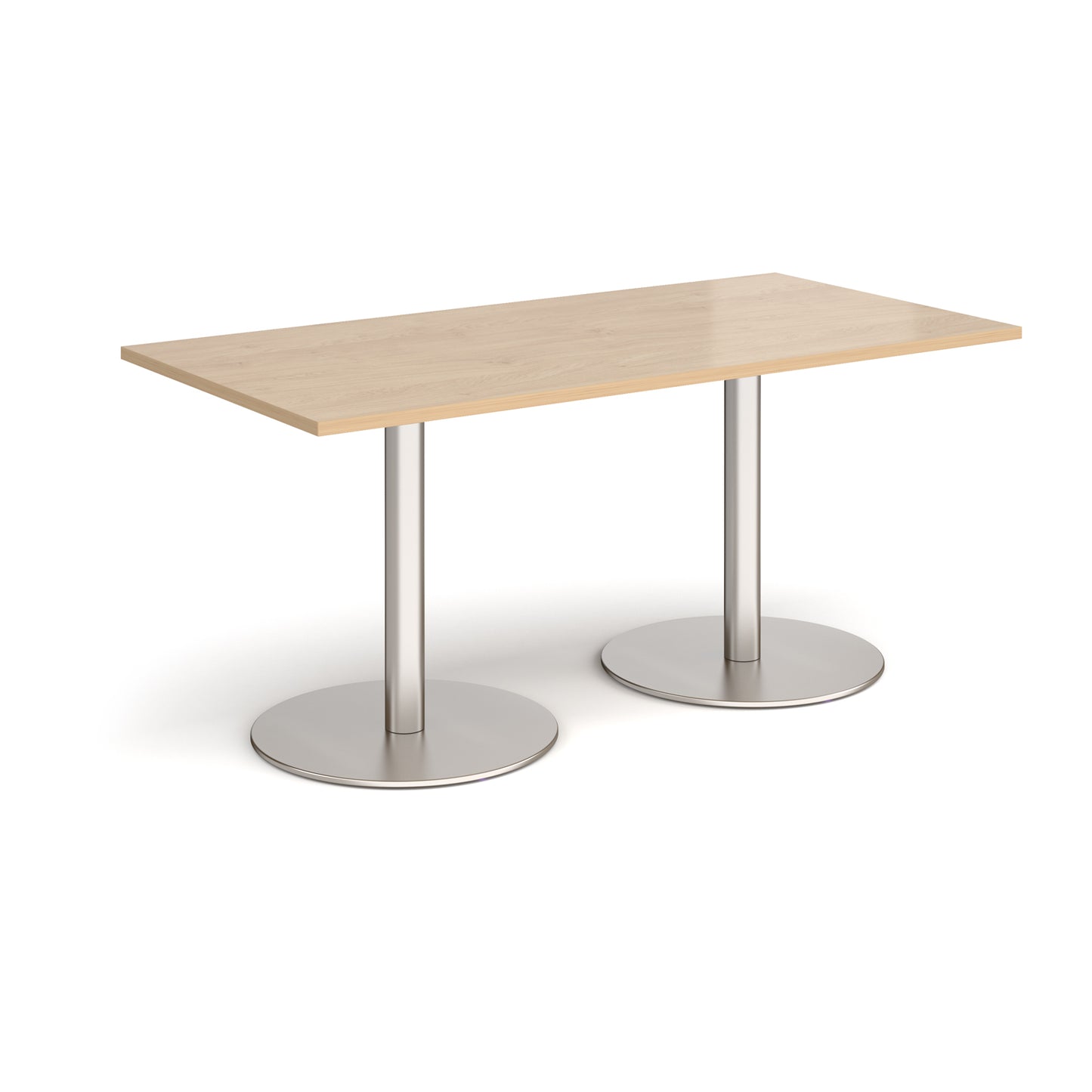 Monza rectangular dining table with flat round bases - MDR1600-BS-KO