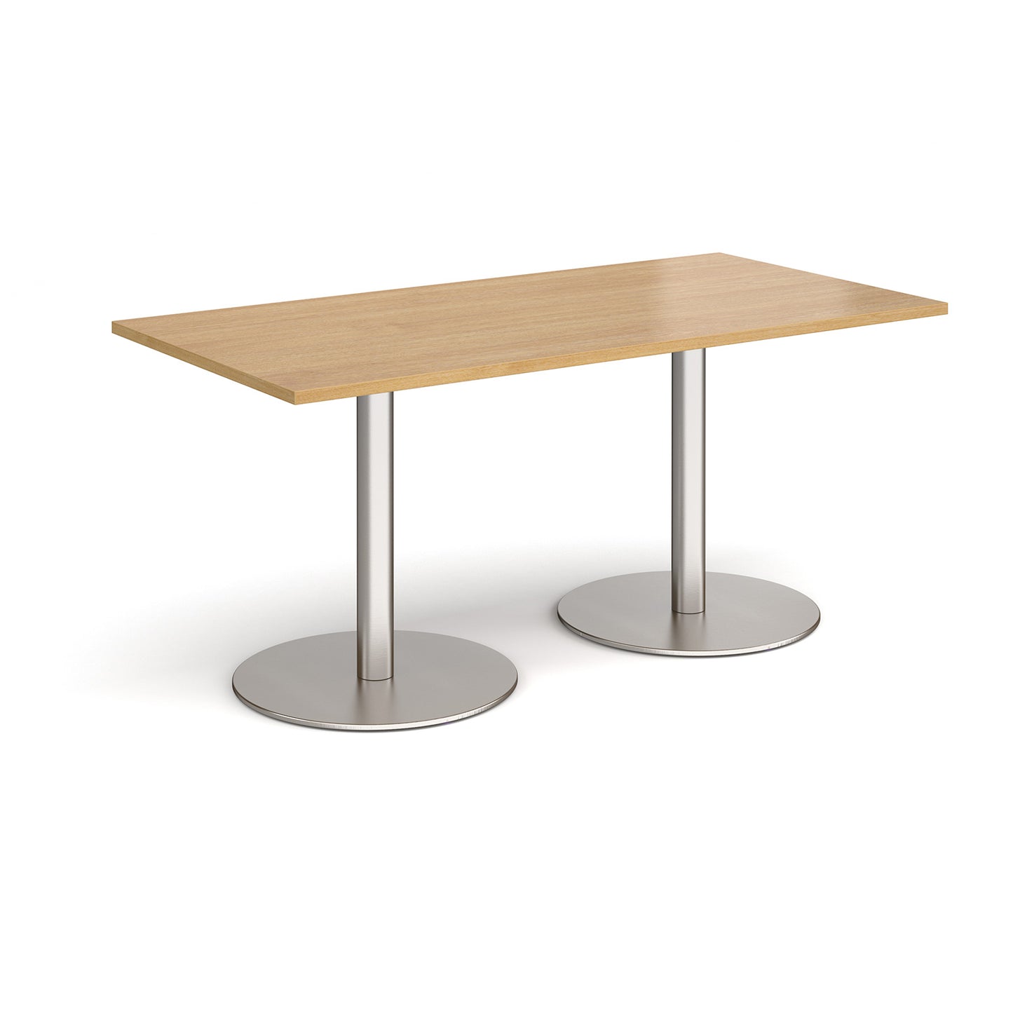 Monza rectangular dining table with flat round bases - MDR1600-BS-O