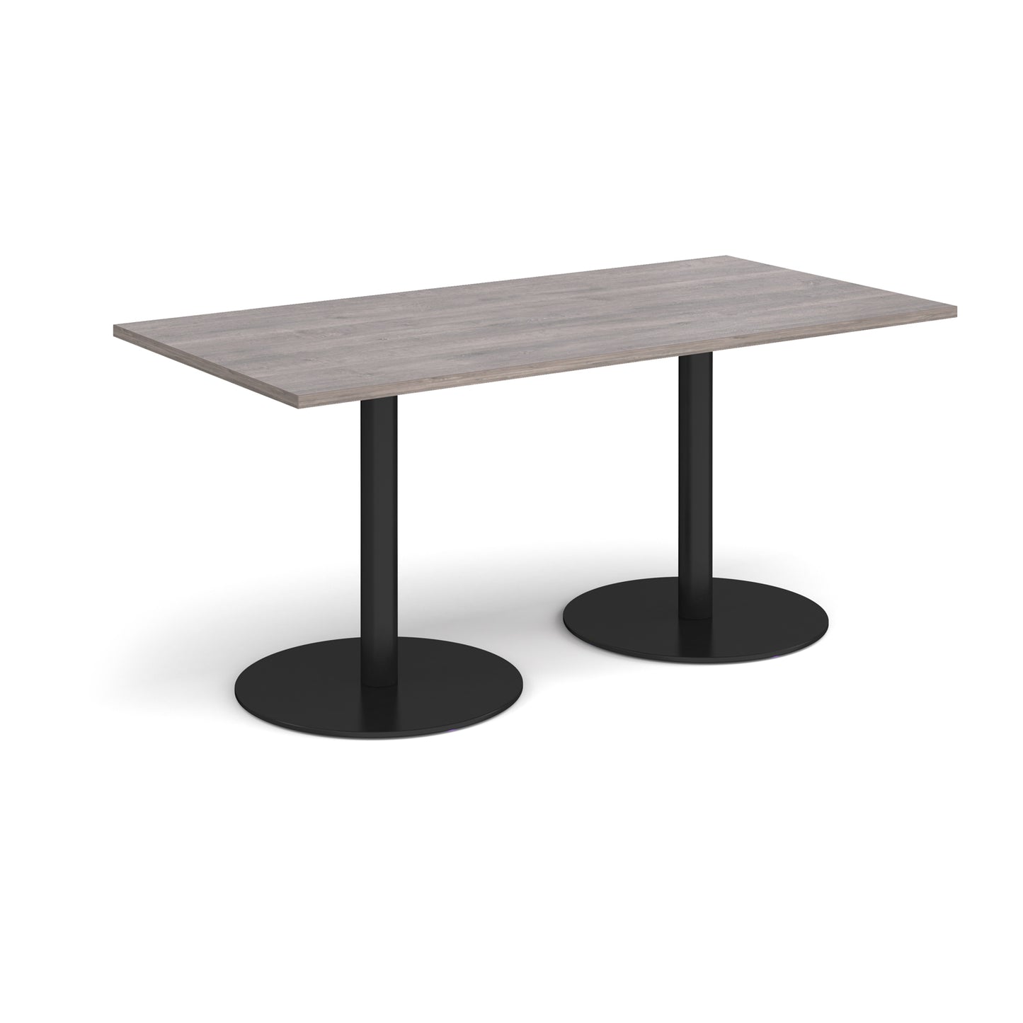 Monza rectangular dining table with flat round bases - MDR1600-K-GO