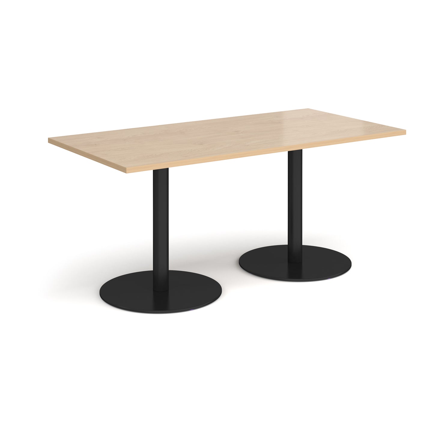 Monza rectangular dining table with flat round bases - MDR1600-K-KO