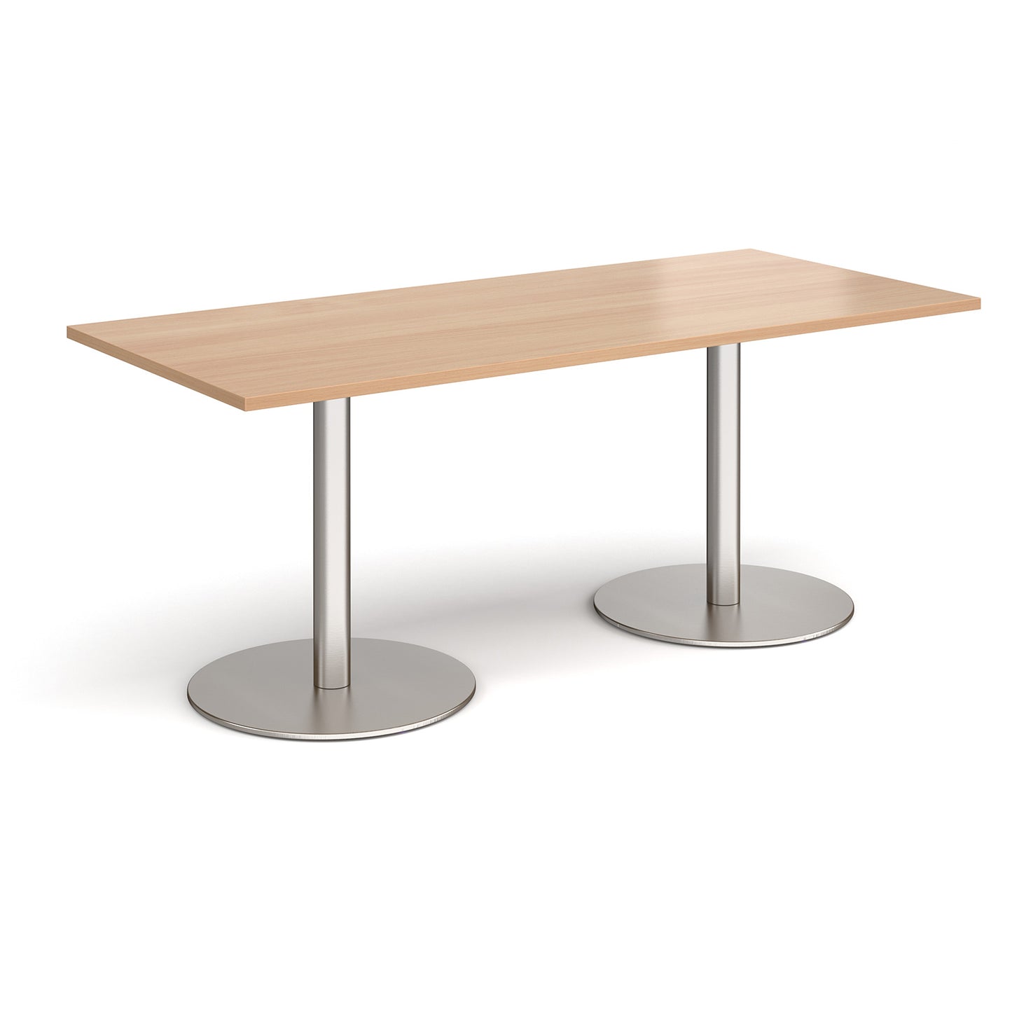 Monza rectangular dining table with flat round bases - MDR1800-BS-B