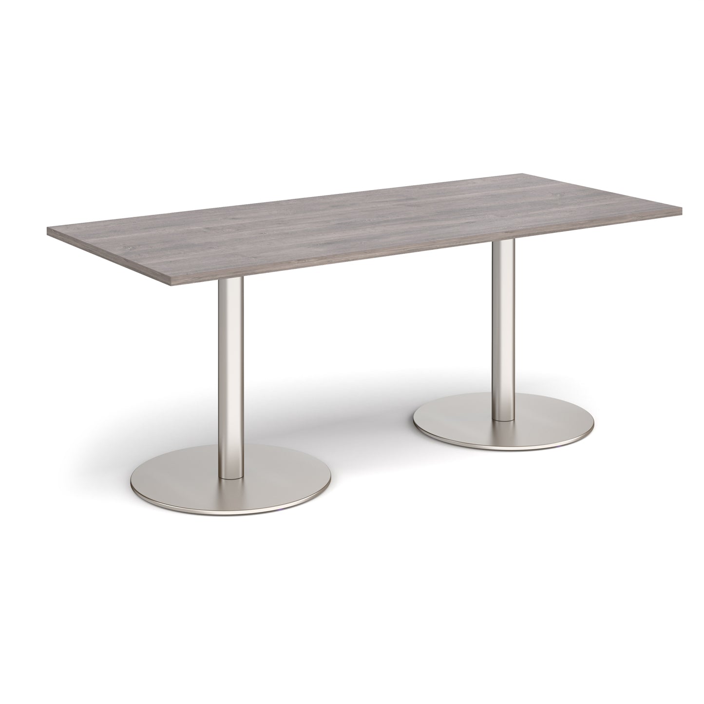 Monza rectangular dining table with flat round bases - MDR1800-BS-GO