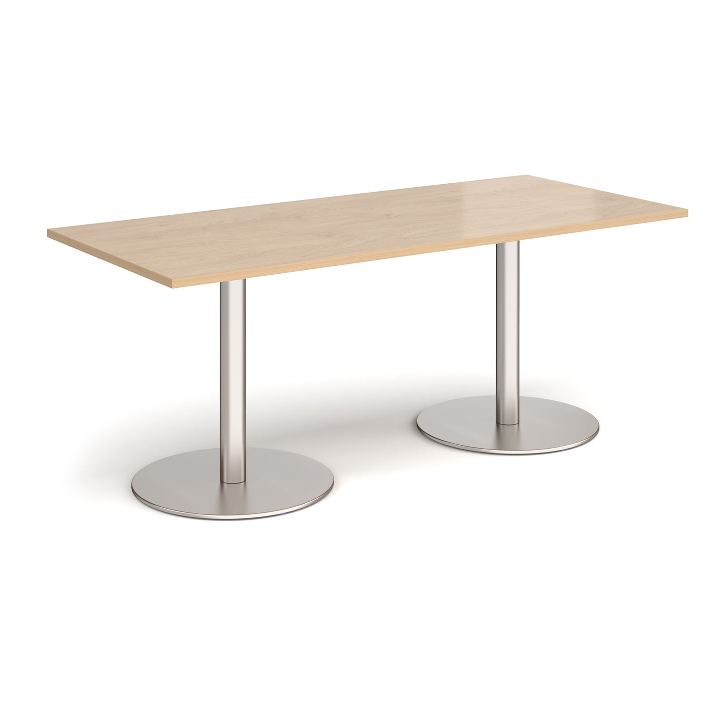 Monza rectangular dining table with flat round bases - MDR1800-BS-KO