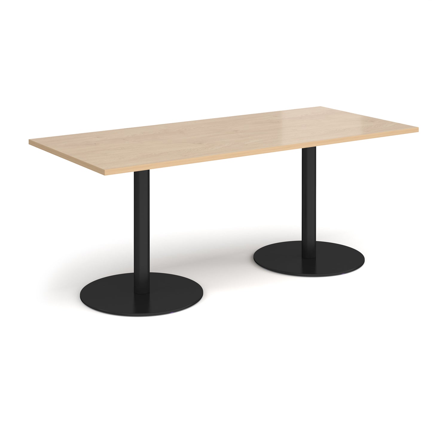 Monza rectangular dining table with flat round bases - MDR1800-K-KO